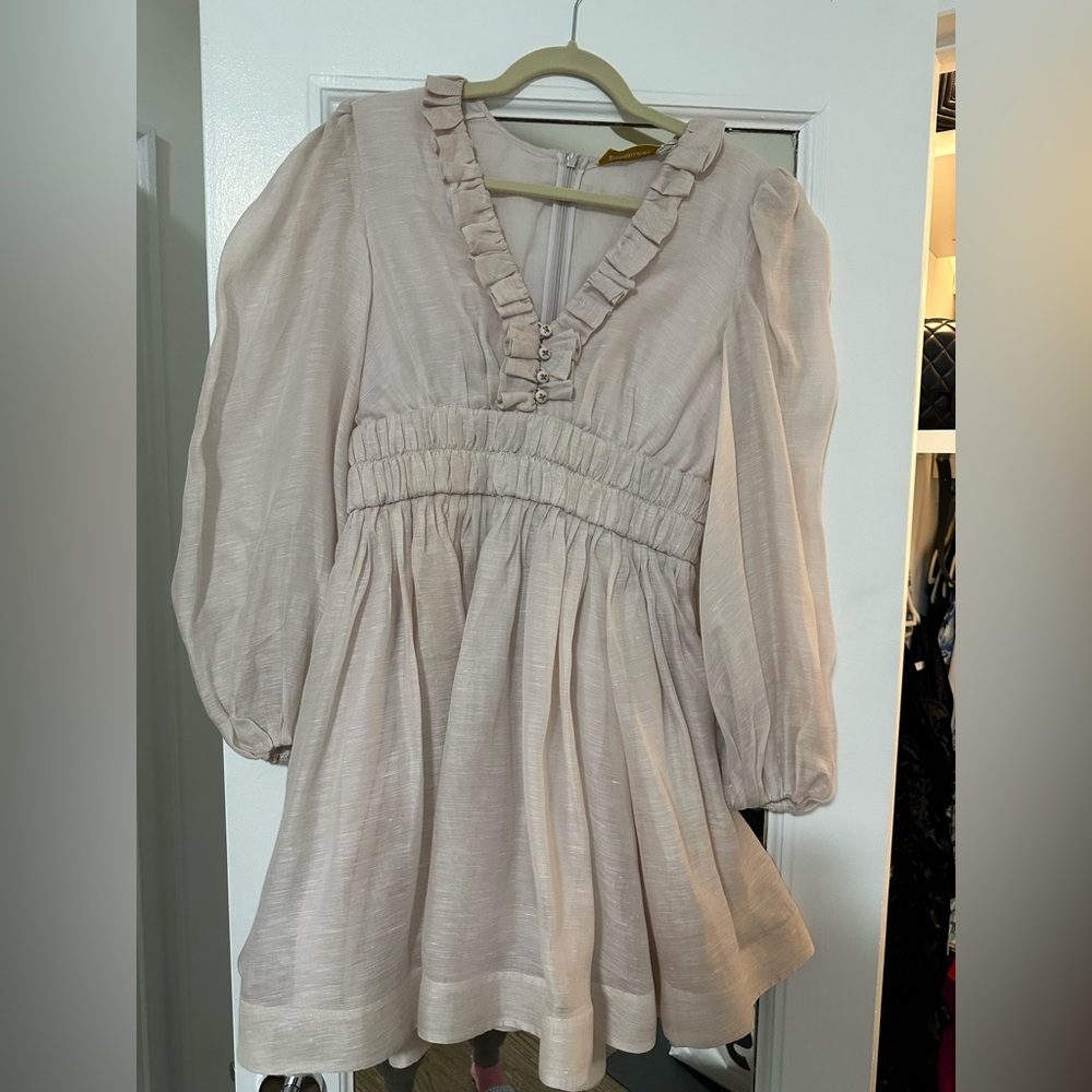 Zimmermann Rhythmic Frill V-Neck Minidress